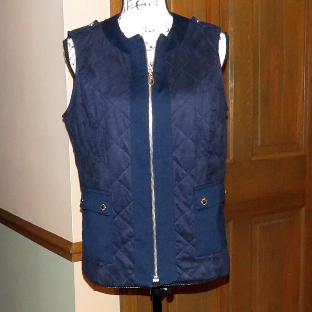 JONES NEW YORK Signature Navy Vest - Size M